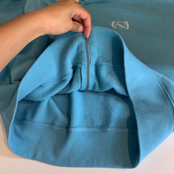 Abercrombie & Fitch Sweatshirt Womens L Light Blue Fleece Lined Zip Up Hoodie - Picture 8 of 13